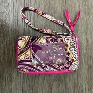 Vera Bradley All In One Wristlet ID Wallet in Retired Very Berry Paisley Print
